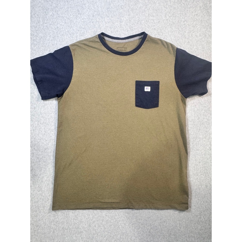 Patagonia Responsibili-Tee Mens Large Pocket T-Shirt Green Blue Colorblock L